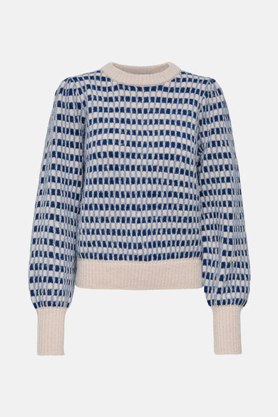 Pull à col rond - Bleu