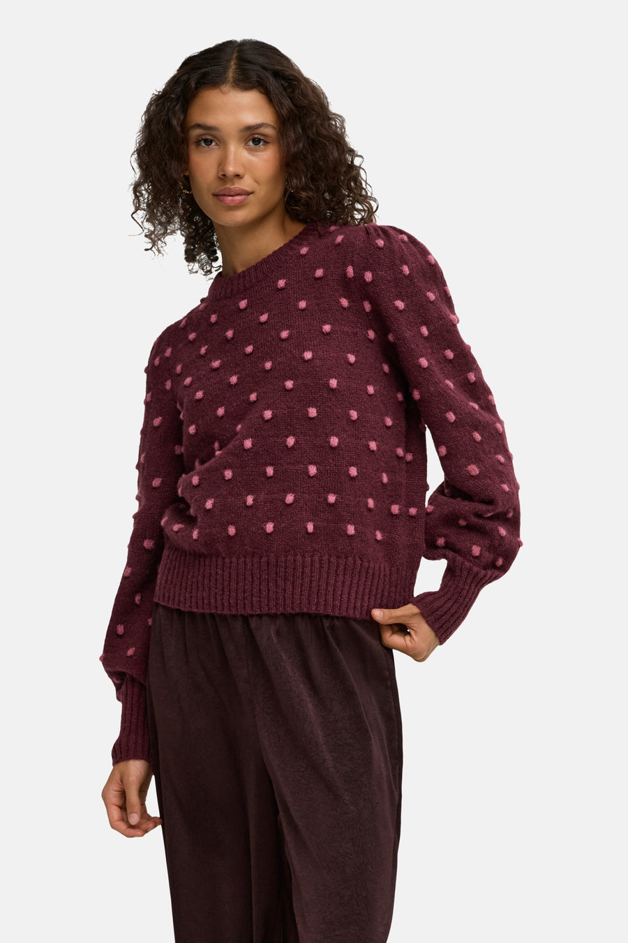 Pull col rond rouge - JDY