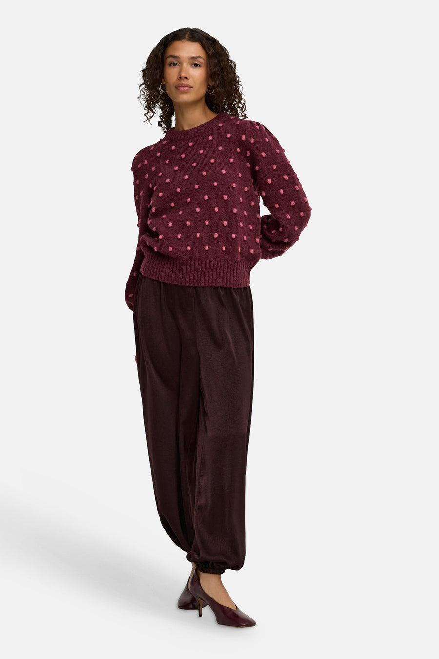 Pull col rond rouge - JDY