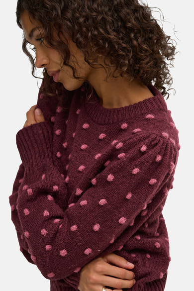 Pull col rond rouge - JDY