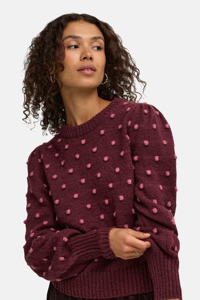 Pull col rond rouge - JDY