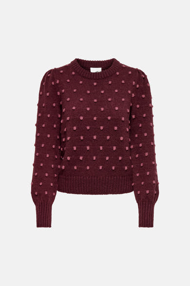 Pull col rond rouge - JDY