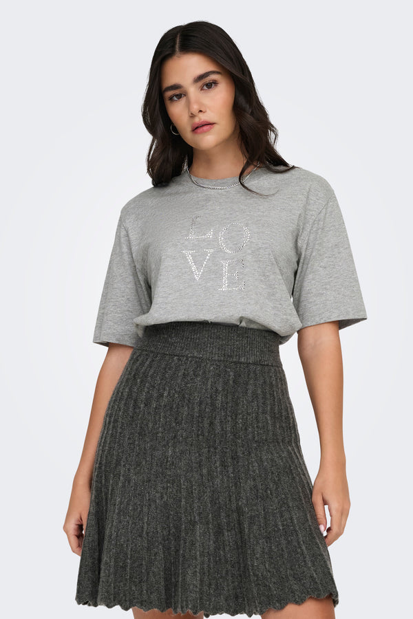 Top uni manches courtes Gris - JDY