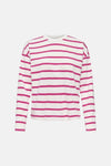 T-shirt à manches longues multicolore de ONLY®, rayures roses sur fond blanc.