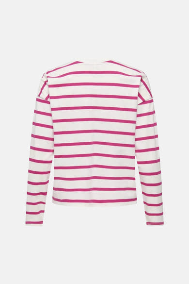 T-shirt à manches longues multicolore de ONLY, à rayures fuchsia sur fond blanc, manches longues.