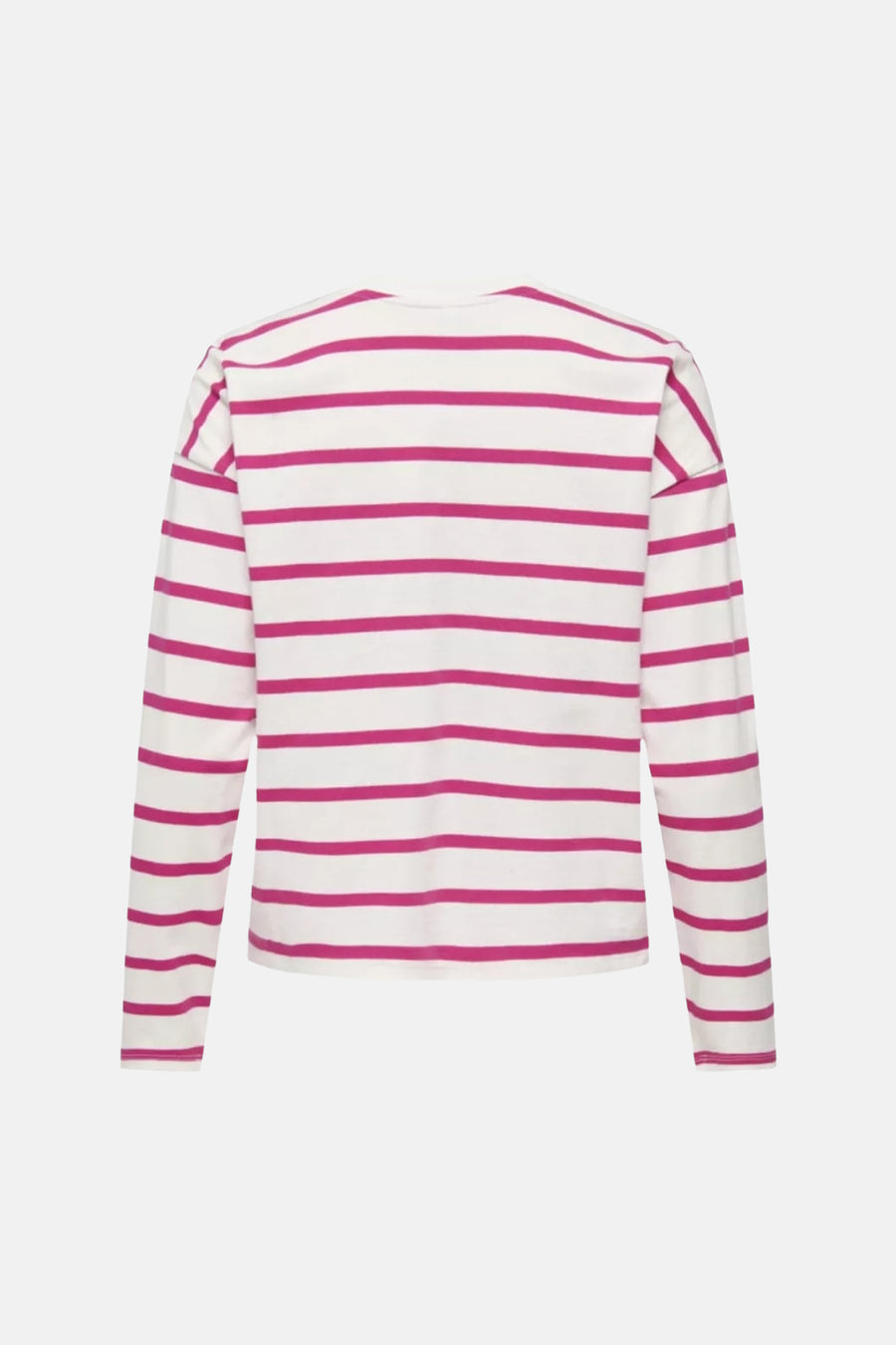 T-shirt à manches longues multicolore de ONLY, à rayures fuchsia sur fond blanc, manches longues.