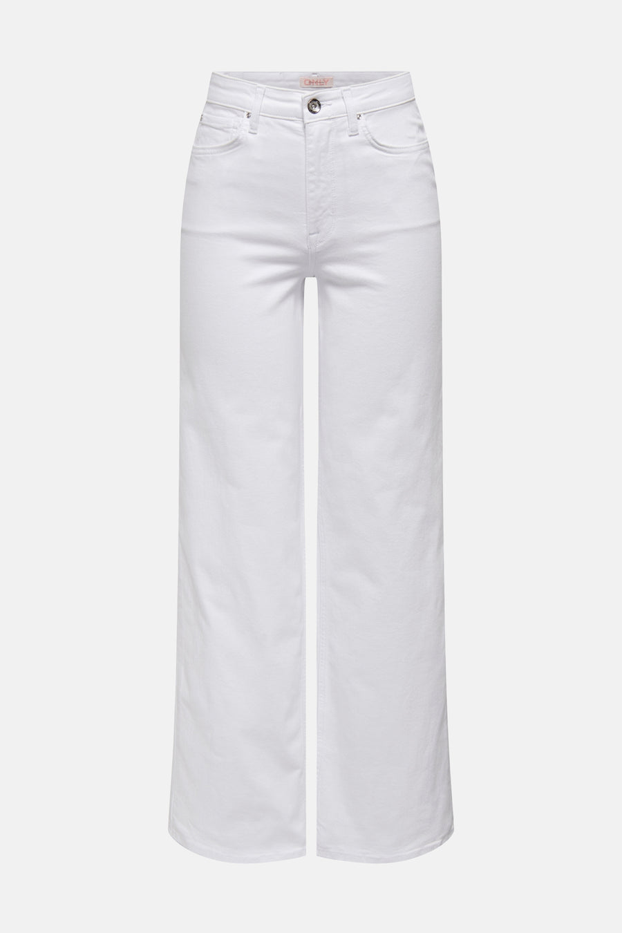 Jean large blanc de ONLY, coupe droite, poches avant et arrière.
