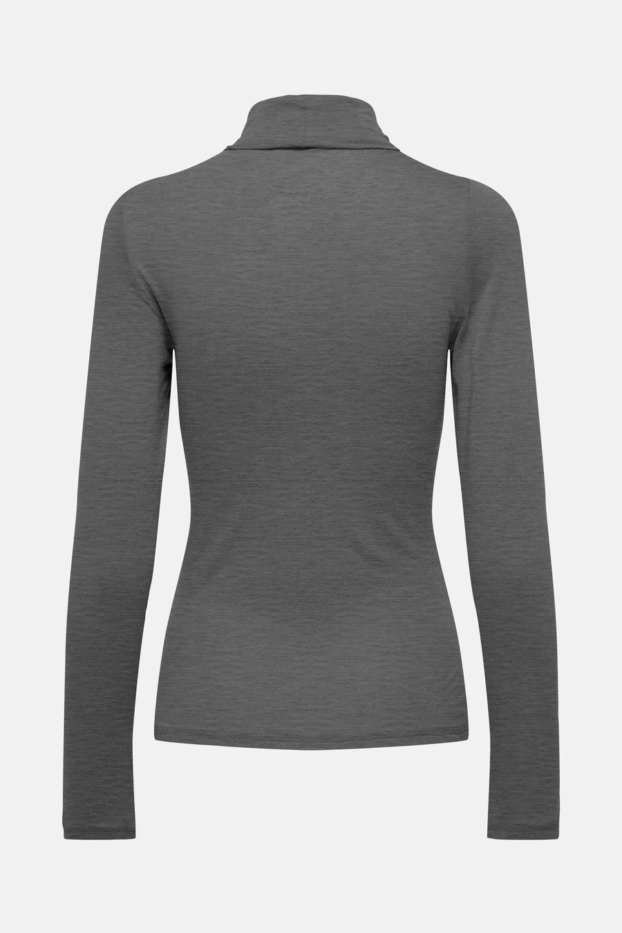Grijze T-shirt met lange mouwen van JDY, achterkant, met coltrui en lange mouwen.
