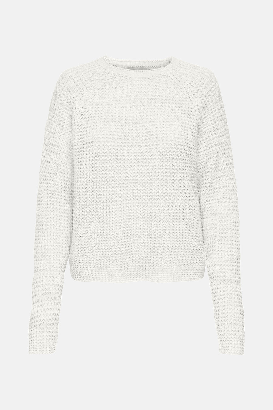 Pull à col rond blanc de JDY avec une texture en maille gaufrée.