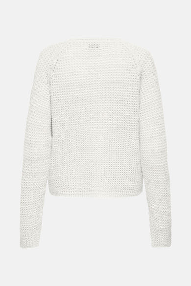 Pull ras du cou blanc de JDY, en maille ajourée à manches longues.