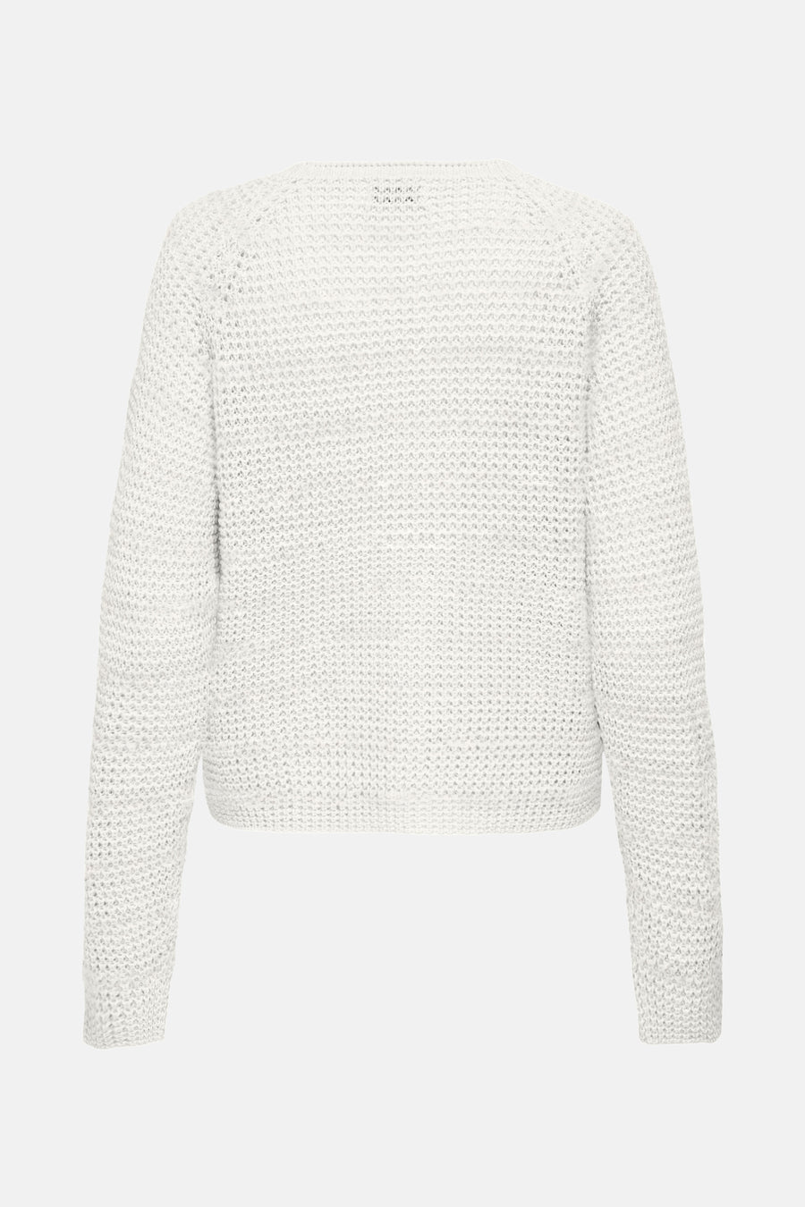 Pull ras du cou blanc de JDY, en maille ajourée à manches longues.