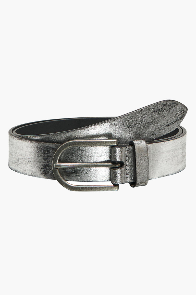 Ceinture argentée de ONLY, avec une boucle rectangulaire classique et une finition texturée subtile.
