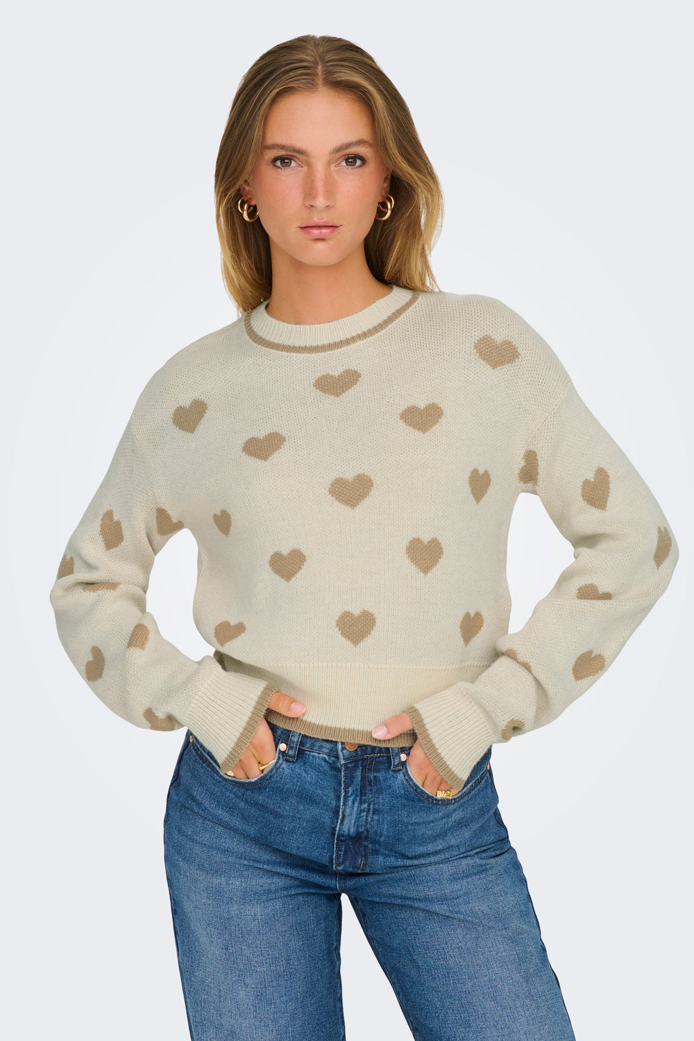 Pull col rond Beige - JDY