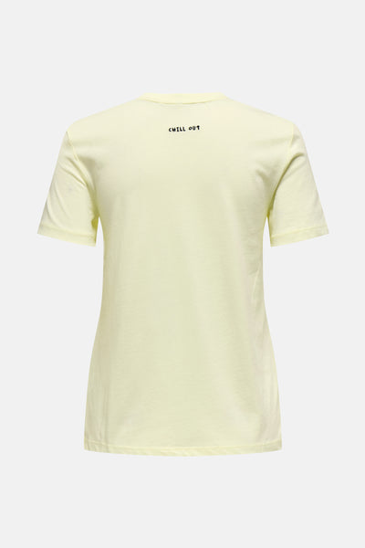 T-shirt jaune à manches courtes de ONLY, avec inscription au dos
