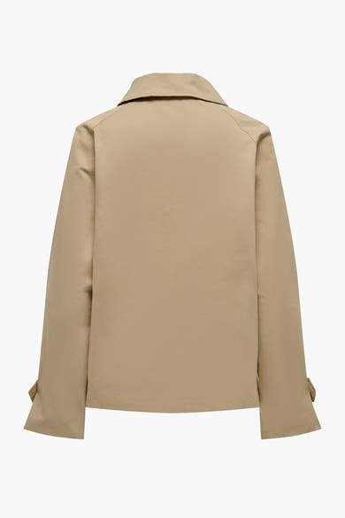 Veste courte beige de JDY, vue de dos, avec un col classique et des manches longues.