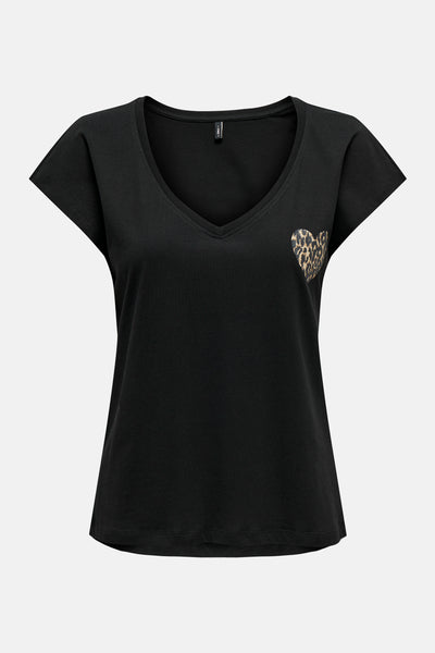 Top uni manches courtes Noir - ONLY®