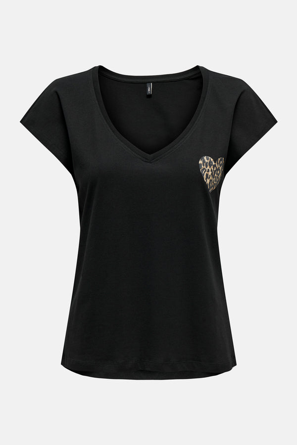 Top uni manches courtes Noir - ONLY®