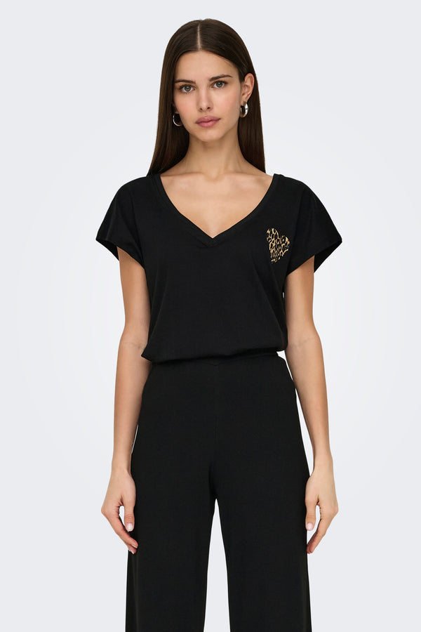 Top uni manches courtes Noir - ONLY®