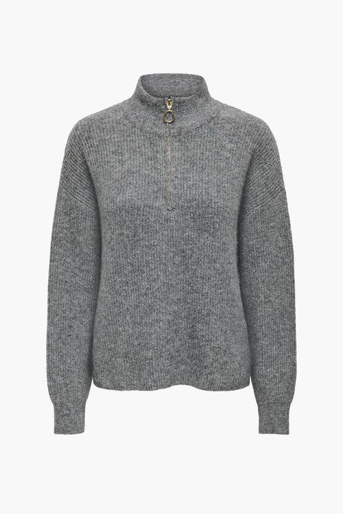 ONLTOKYO SOLID L/S ZIP PULLOVER KNT NOOS