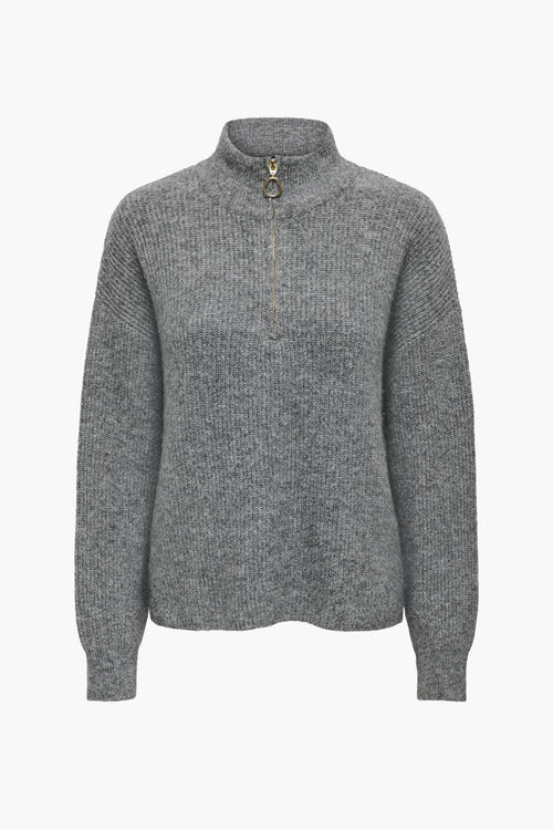 ONLTOKYO SOLID L/S ZIP PULLOVER KNT NOOS