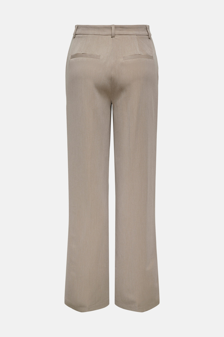 Beige kostuumbroek van ONLY, met paspelzakken aan de achterkant en een rechte pasvorm.