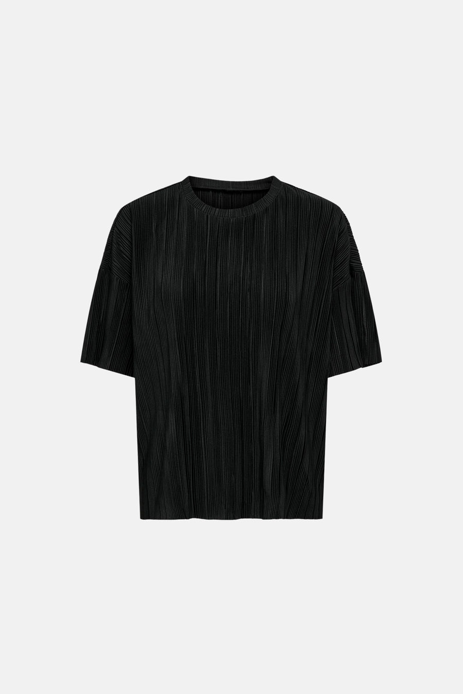 Zwart blouse met korte mouwen van ONLY, in een geplooide textuurstof.
