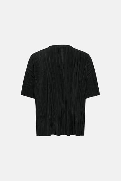 Zwart blouse met korte mouwen van ONLY®, met een geplooide textuur over het geheel.