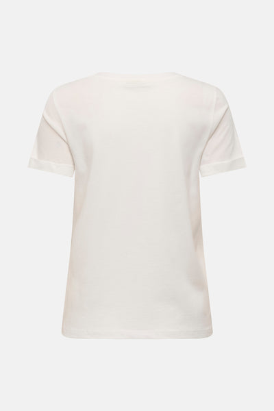 T-shirt à manches courtes blanc de JDY, uni, avec manches à revers.