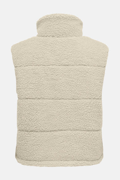 Veste sans manches écru de ONLY, en matière texturée type peau de mouton.
