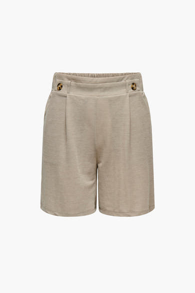 Korte beige rok van JDY, met elastische tailleband en decoratieve knopen.