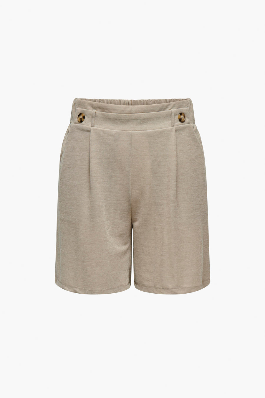 Korte beige rok van JDY, met elastische tailleband en decoratieve knopen.