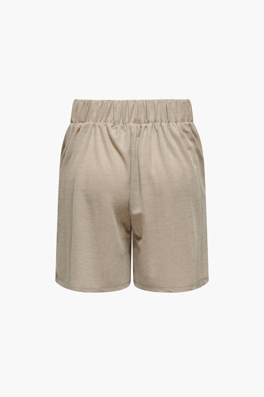 Korte beige short van JDY met elastische tailleband, achterzijde.