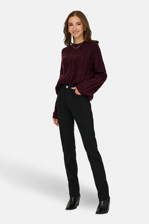 Pull met rolkraag - rood