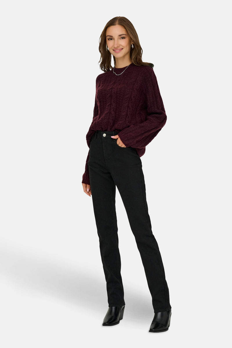 Pull met rolkraag - rood