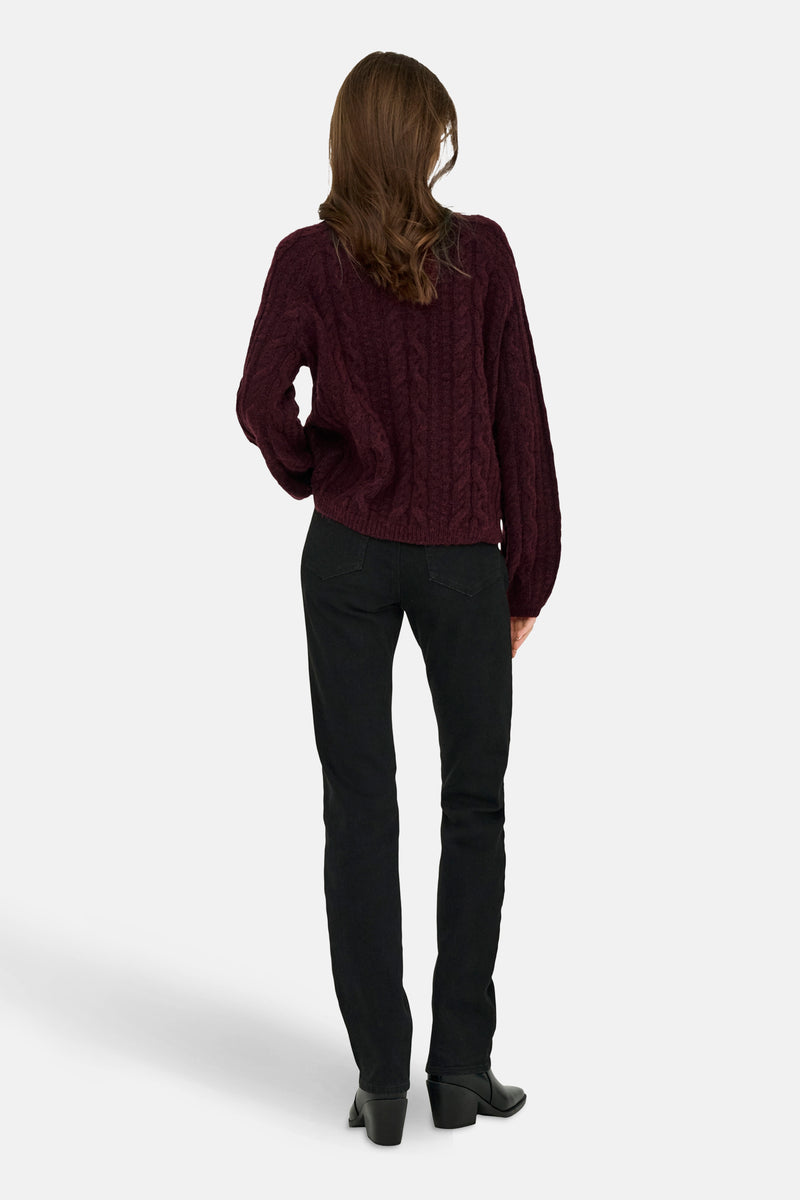 Pull met rolkraag - rood