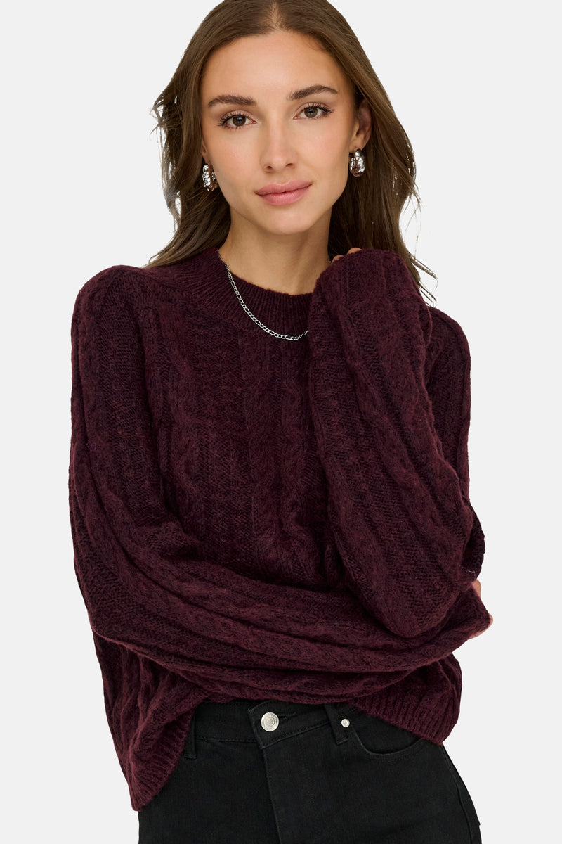 Pull met rolkraag - rood