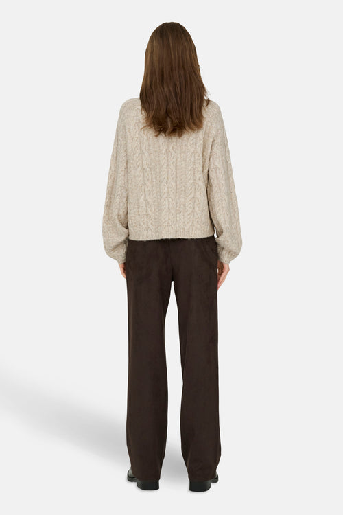 Pull met rolkraag - beige