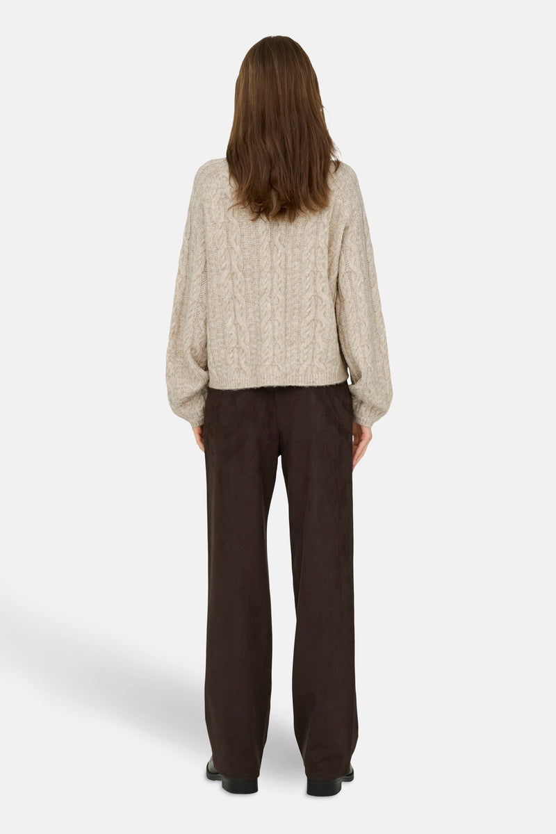 Pull met rolkraag - beige