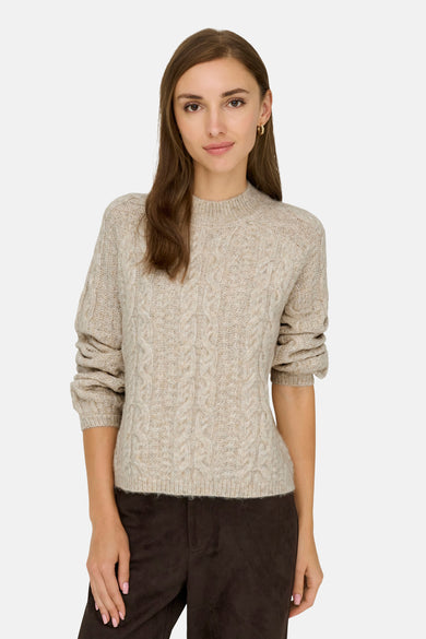 Pull met rolkraag - beige