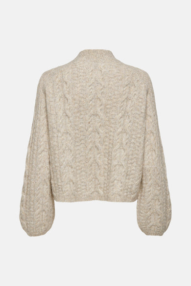 Pull met rolkraag - beige
