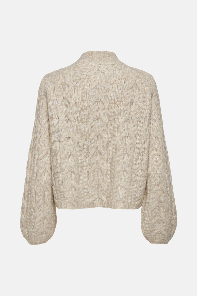 Pull met rolkraag - beige
