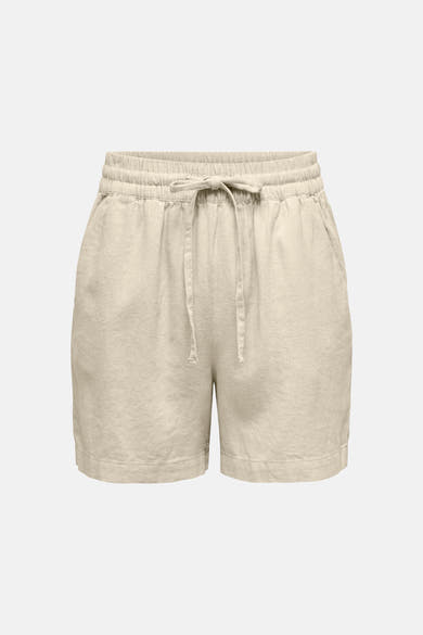 Korte beige short van JDY, met een lichte textuur en een elastische tailleband met trekkoord.