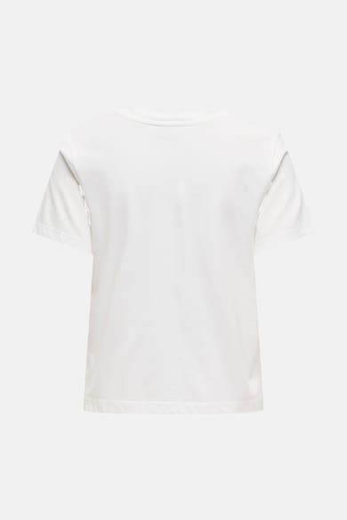 T-shirt blanc à manches courtes de JDY, uni et coupe droite, sur fond neutre.