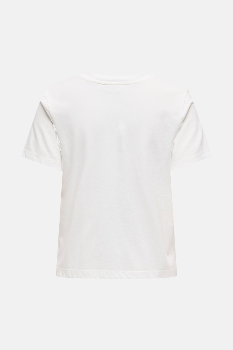 T-shirt blanc à manches courtes de JDY, uni et coupe droite, sur fond neutre.
