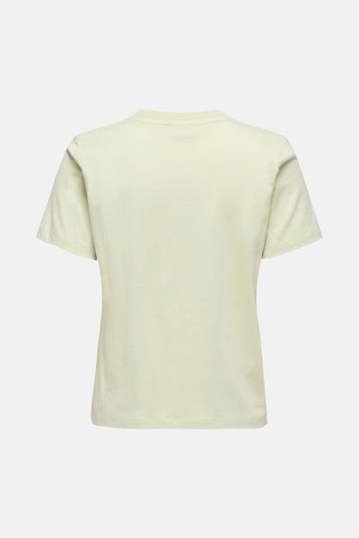 T-shirt vert de JDY, vue arrière sur fond uni blanc.