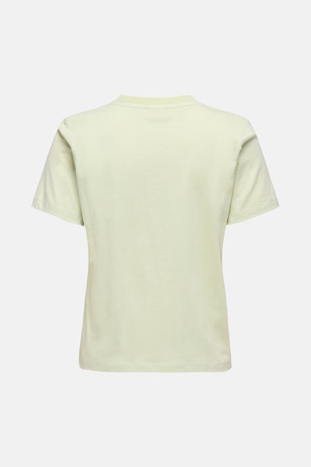 T-shirt vert de JDY, vue arrière sur fond uni blanc.