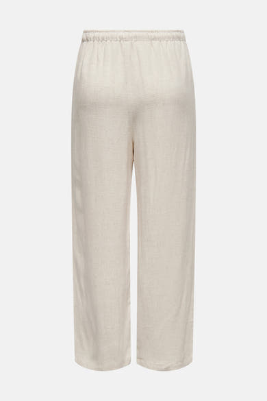 Grijze broek van ONLY, met een elastische taille en een zichtbare geweven textuur.