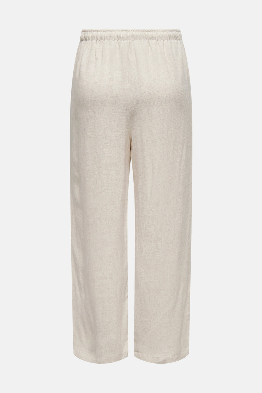 Grijze broek van ONLY, met een elastische taille en een zichtbare geweven textuur.