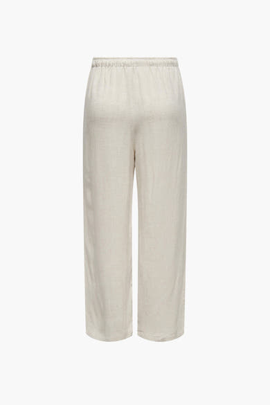 Grijze broek van ONLY, met een elastische taille en een linnen textuur.