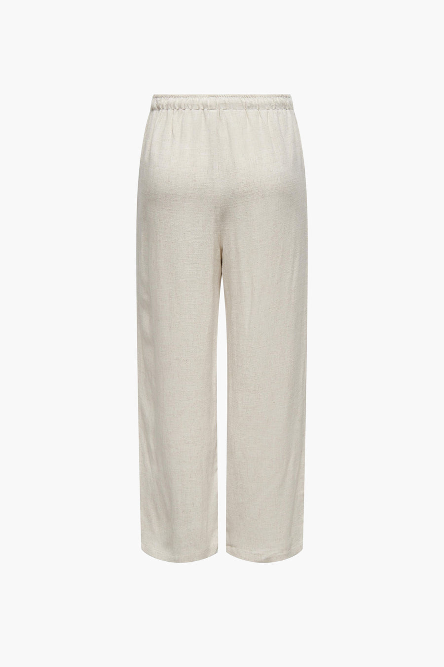 Grijze broek van ONLY, met een elastische taille en een linnen textuur.